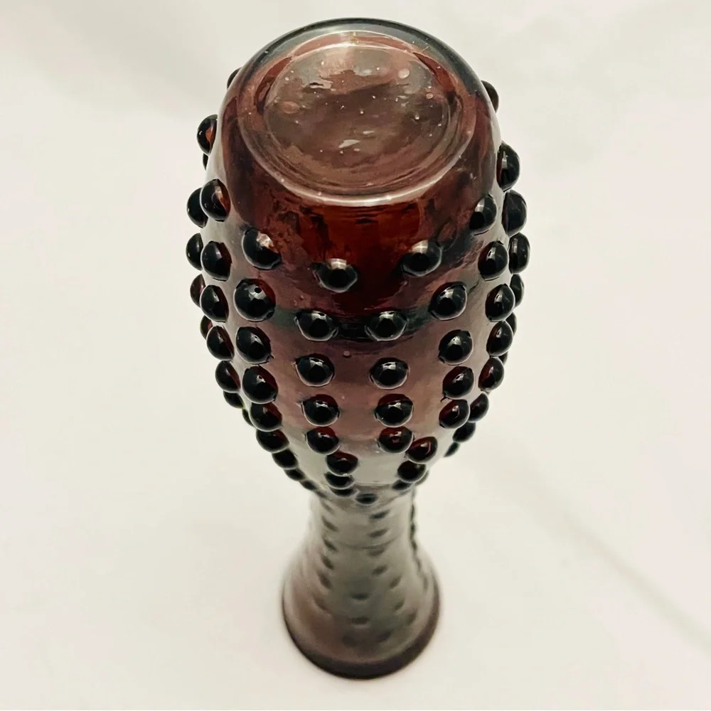 Mid-Century Amethyst Hobnail Bud Vase, Vintage, EUC